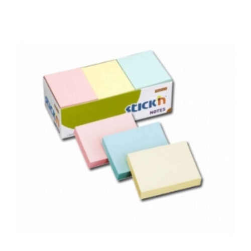 Stickn Χαρτάκια Αυτοκόλλητα Σημειώσεων 38x50mm 3 Pastel Χρώματα 250 Φύλλα